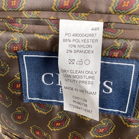 Chaps Blazer Men 44R Black Corduroy Classic Retro Academia Jacket Stretch Poly - Picture 8 of 14